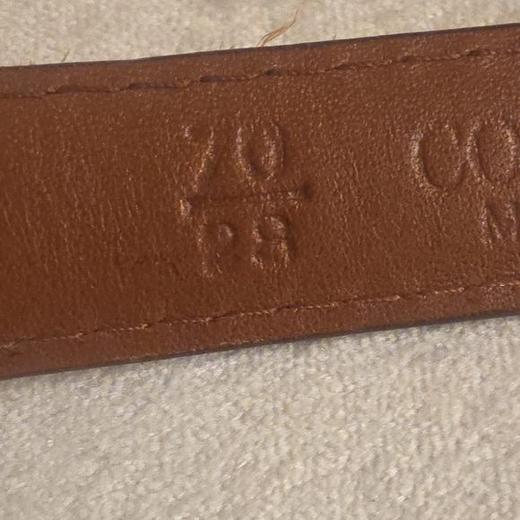 Cole Haan Cognac Brown Leather Belt with Stainless Steel  Buckle 1 Inch Tick main image 8